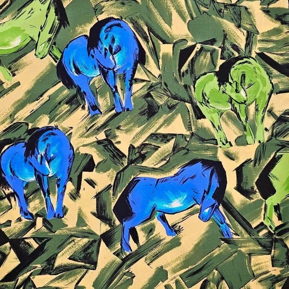 ESCADA Margaretha Ley Vintage Silk Shirt Wild Horses Print Size 36 - Picture 5 of 11